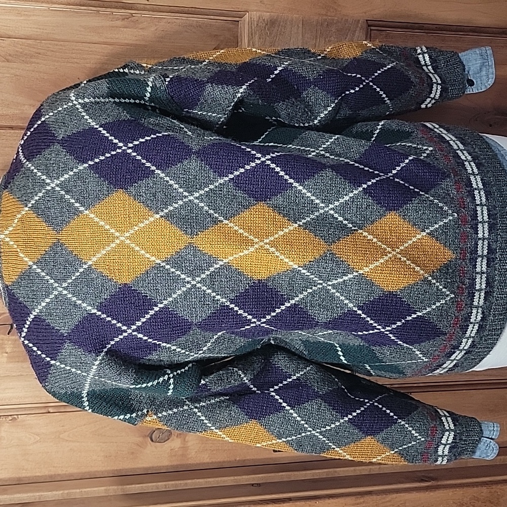 Vintage Wool Argyle Cardigan - Picture 5 of 11